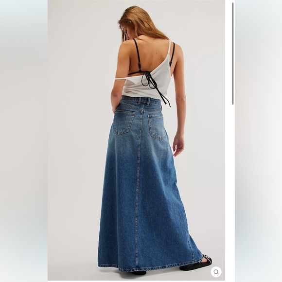 We The Free Come As You Are Denim Maxi Skirt NWT size 4 - Picture 7 of 13